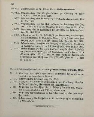 Nr. 130: Inhaltsverzeichnis aus Nr. 102 bis 104 des Reichs-Gesetzblattes