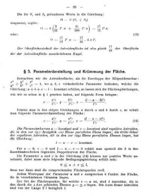 § 5. Parameterdarstellung und Krümmung der Fläche.