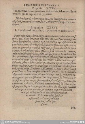 Propositio XXXV. In speculis columnaribus extra politis, ijdem accidunt errores, qui & in planis ac sphaericis.
