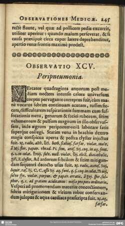 Observatio XCV. Peripneumonia