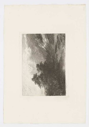 Berglandschaft mit zwei Figuren und einem Teich, aus: "Radierversuche II"
