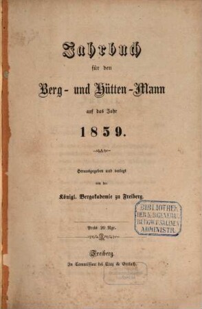 Jahrbuch für den Berg- und Hüttenmann, 1859
