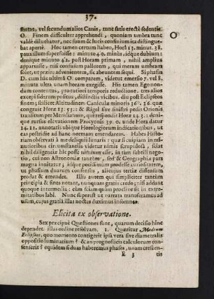 37-40, Elicita ex observatione