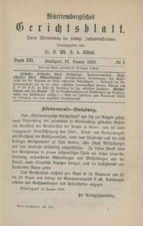 12. Januar - 21. Dezember = No. 1- No. 23