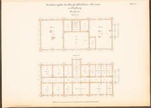 Lehrerseminar, Osterburg: Altes Gebäude: Grundrisse 1.OG und 2.OG