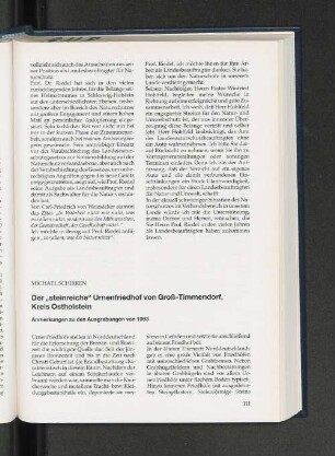 Der "steinreche" Urnenfriedhof von Groß-Timmendorf, Kreis Ostholstein
