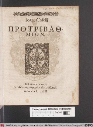 Joan. Caselii Protribathmion