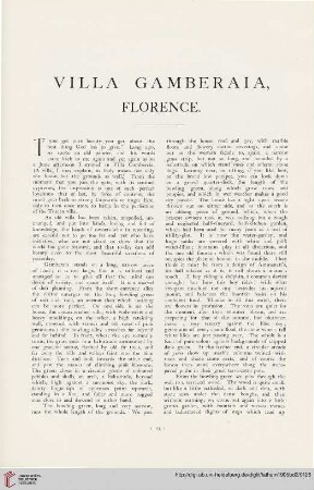 Villa Gamberaia, Florence [Text und Tafeln]
