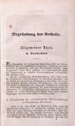 I. Darstellung der revolutionären Unternehmungen in Deutschland überhaupt.
