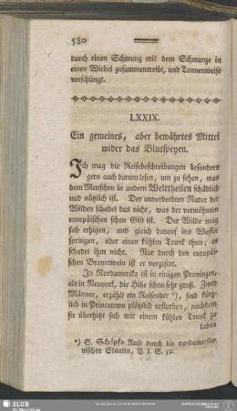 LXXIX. Ein gemeines, aber bewährtes Mittel wider das Blutspeyen