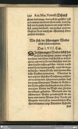 Wie sich die schwangere Weiber selbst sollen verhalten. Das LVIII. Cap.