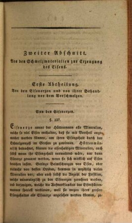 Handbuch der Eisenhüttenkunde, 2. Von den Eisenerzen, von den Brennmaterialien und von den Gebläsen