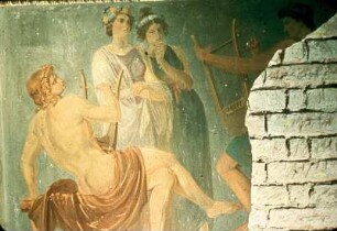 Frauen lauschen einem Kithara spielenden Jüngling