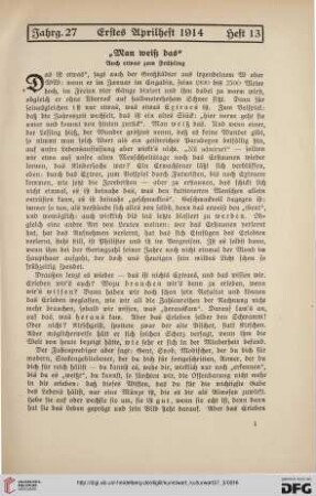 Heft 13 (1. Aprilheft 1914)