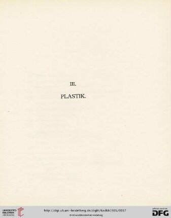 III. Plastik