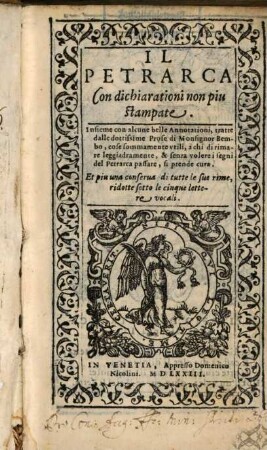 Il Petrarca : con Dichiarazioni non piu stamp.