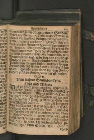 CCXVII. Vom wahren Göttlichen Eyfer. Licht und Wärme.