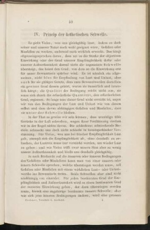 IV. Princip der ästhetischen Schwelle.