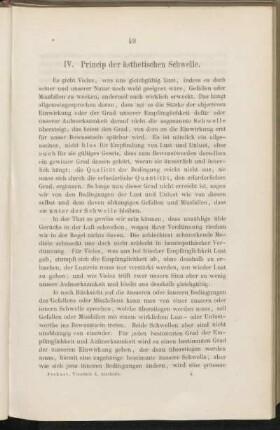 IV. Princip der ästhetischen Schwelle.