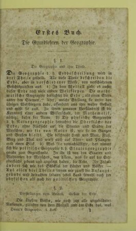 Erstes Buch. Die Grundlehren der Geographie