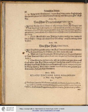 Artic. XIII. RELATIO ELECTIONIS REGIS ROMANORUM