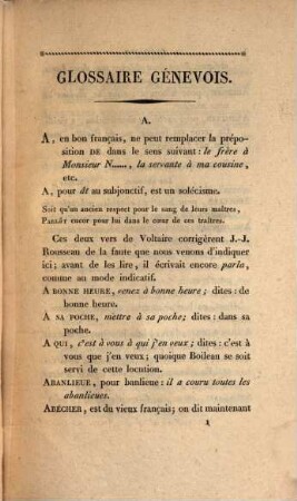 Glossaire génevois ou Recueil étymologique des termes dont se compose le dialecte de Genève : avec les principales locutions défectueuses en usage dans cette ville