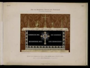 II. Altar im liturgischen Gewand der Passionszeit für ein Kirche romanischen Styls