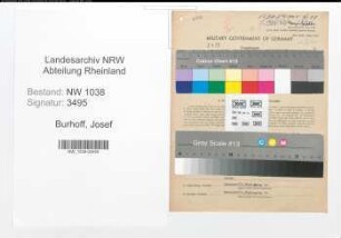 Entnazifizierung Josef Burhoff , geb. 15.02.1890 (Wagenwerkmeister)