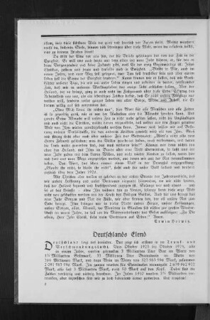 Deutschlands Elend