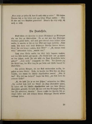 Die Pantoffeln.