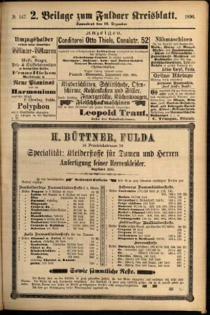 Dritte Ausgabe vom Samstag, den 12. Dezember 1896.