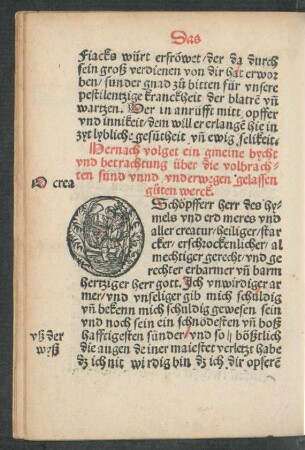 Hernach volget ein gmeine bycht und betrachtung über die volbrachten sünd unnd underwegen gelassen guten werck.