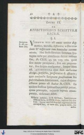 Locus II. De Affectionibus Scripturae Sacrae.