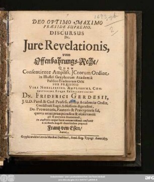 Discursus De Iure Revelationis
