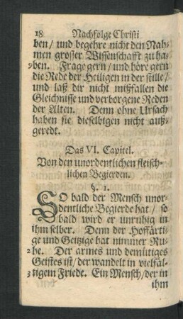 Das VI. Capitel. Von den unordentlichen fleischlichen Begierden.