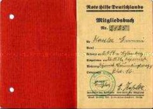 Mitgliedsausweis der Roten Hilfe Deutschlands