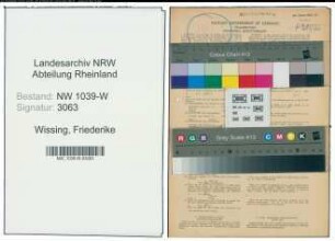 Entnazifizierung Friederike Wissing , geb. 10.03.1887 (Lehrerin)