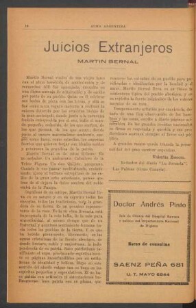 Juicios extranjeros : Martín Bernal
