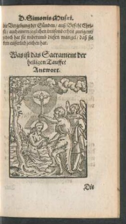 Was ist das Sacrament der heiligen Tauffe?