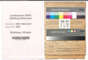 Entnazifizierung Wilhelm Windhaus , geb. 23.02.1894 (Werkmeister)