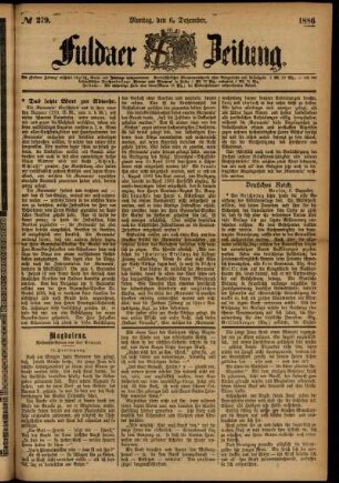 Ausgabe vom Montag, den 06. Dezember 1886.