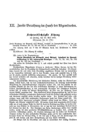 Sechsundsechzigste Sitzung am Freitag, den 25. Mai 1883.