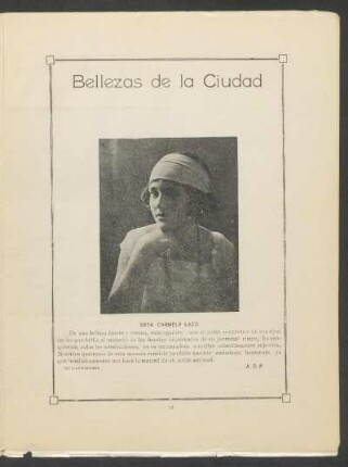 Bellezas de la ciudad : [Fotografía de] Srta. Carmela Lazo