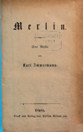 Merlin : eine Mythe