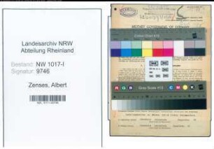Entnazifizierung Albert Zenses , geb. 10.08.1899 (Fabrikant)