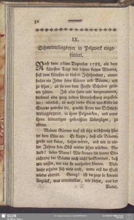 IX. Schmetterlingseyer in Pelzwerk eingefüttert