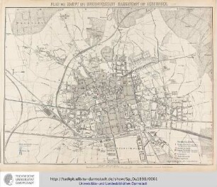 Plan der Haupt- und Residenzstadt Darmstadt mit Bessungen / [F. Heberer]