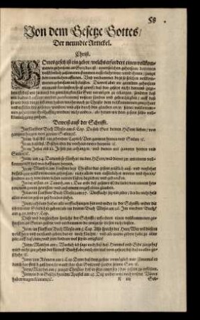 Von dem Gesetze Gottes/ Der neundte Artickel.