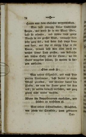 Haare aus dem Gesichte wegzutreiben.