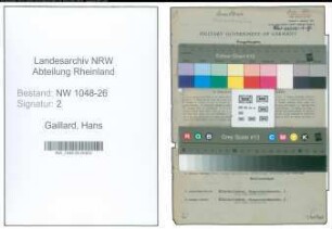 Entnazifizierung Hans Gaillard , geb. 17.11.1904 (Buchhalter)